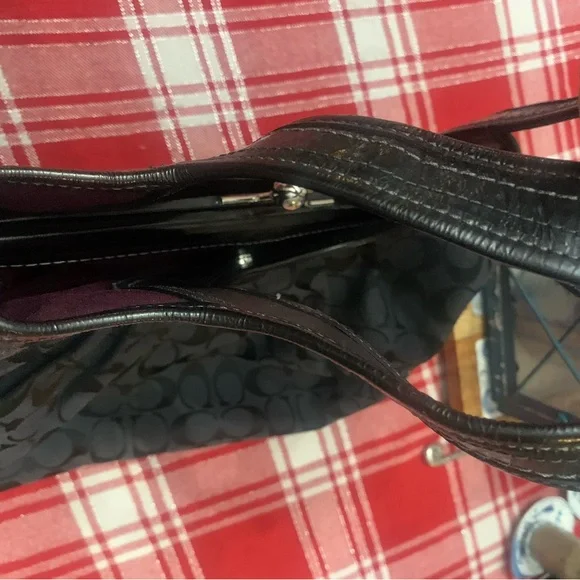 Coach Black Monogram Shoulder Bag - Picture 8 of 9